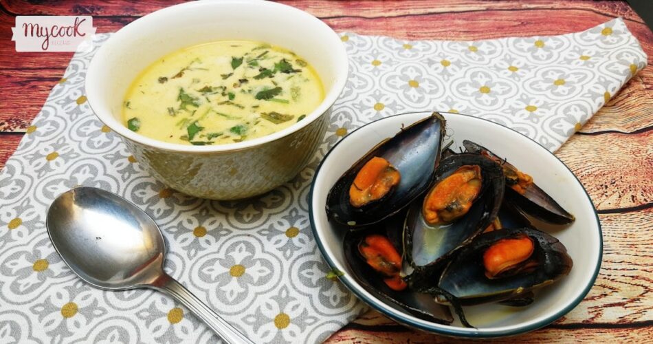 Soup of mussels with saffron
